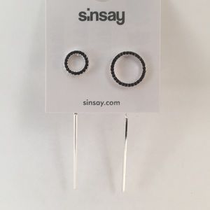 Asymmetric Black Stone Earrings